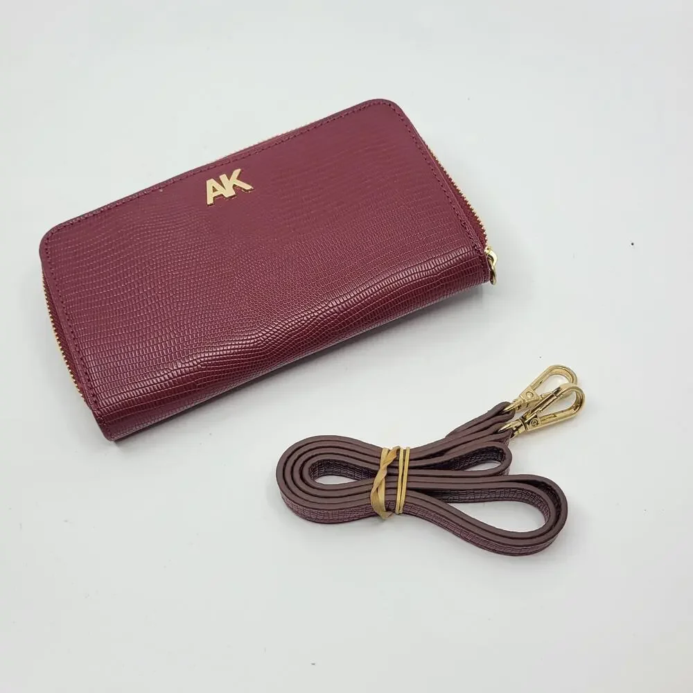 Anne Klein crossbody wallet purse red maroon new no tags